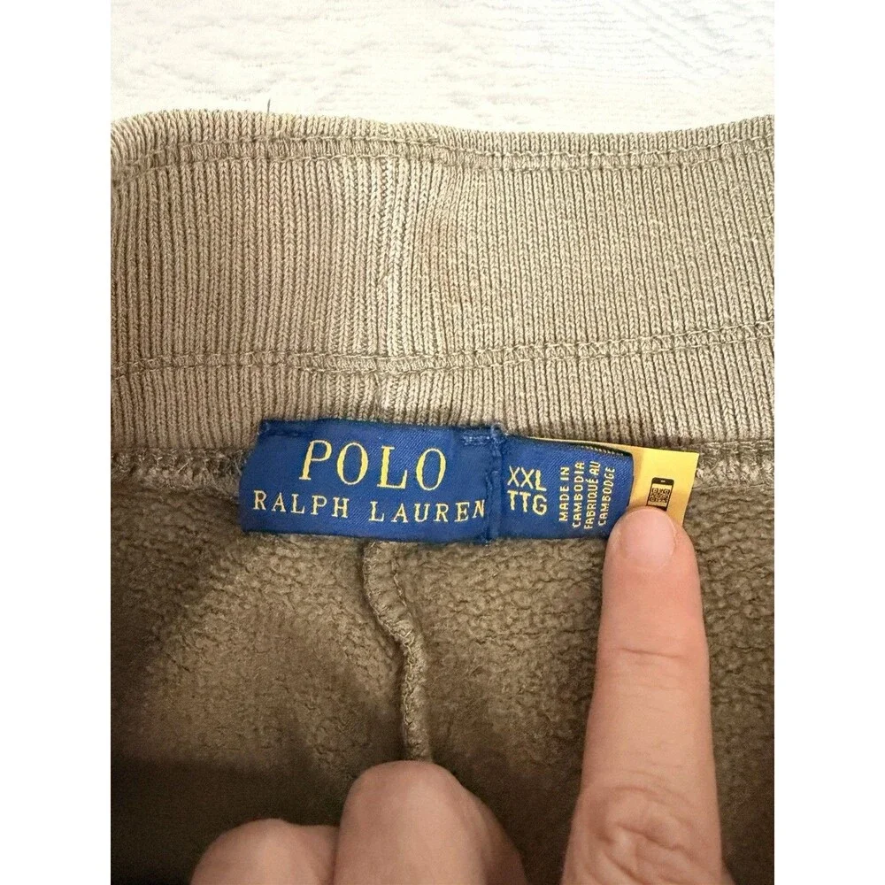 Polo Ralph Lauren Men’s XXL Olive Green Cropped Jogger Sweatpants Cotton blend